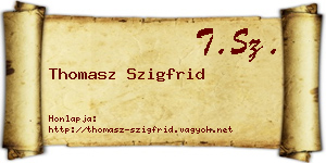 Thomasz Szigfrid névjegykártya